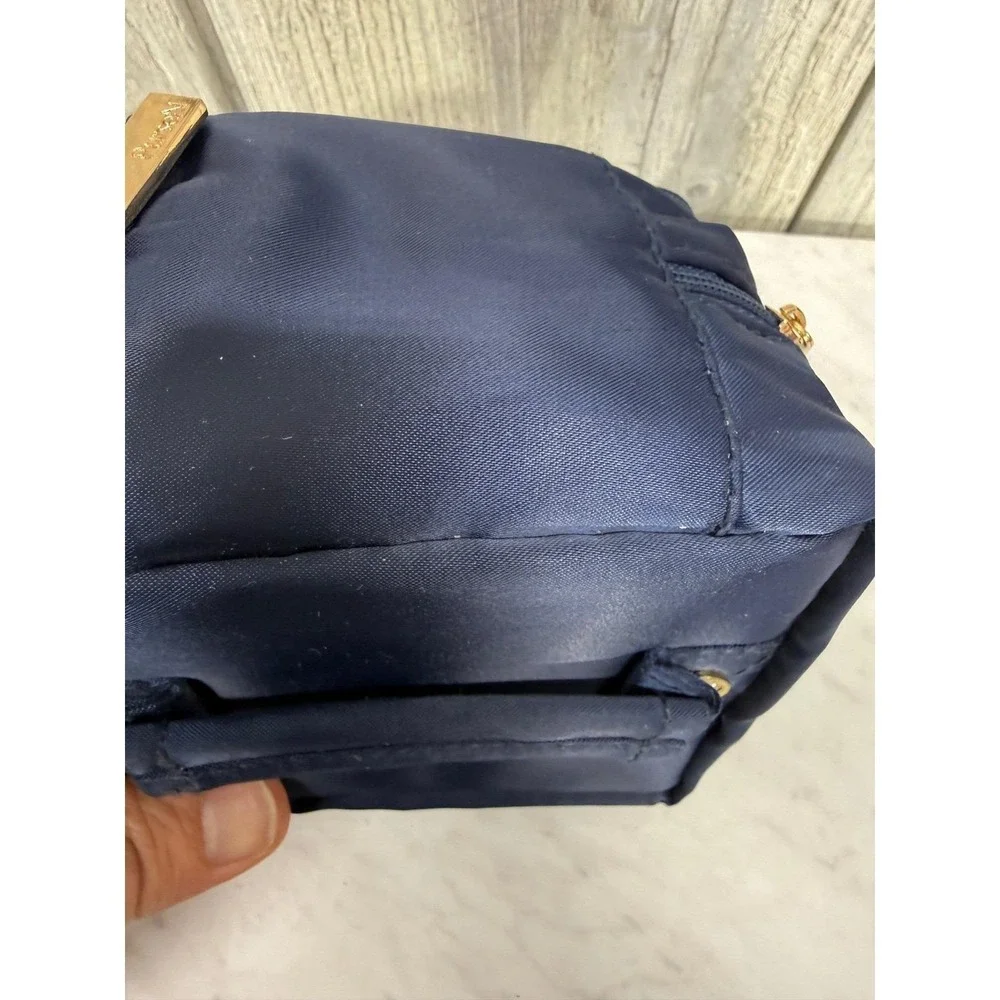 PurseN LittBag Jewelry Organizer Navy Blue Travel Case Gold Hardware Nylon Case